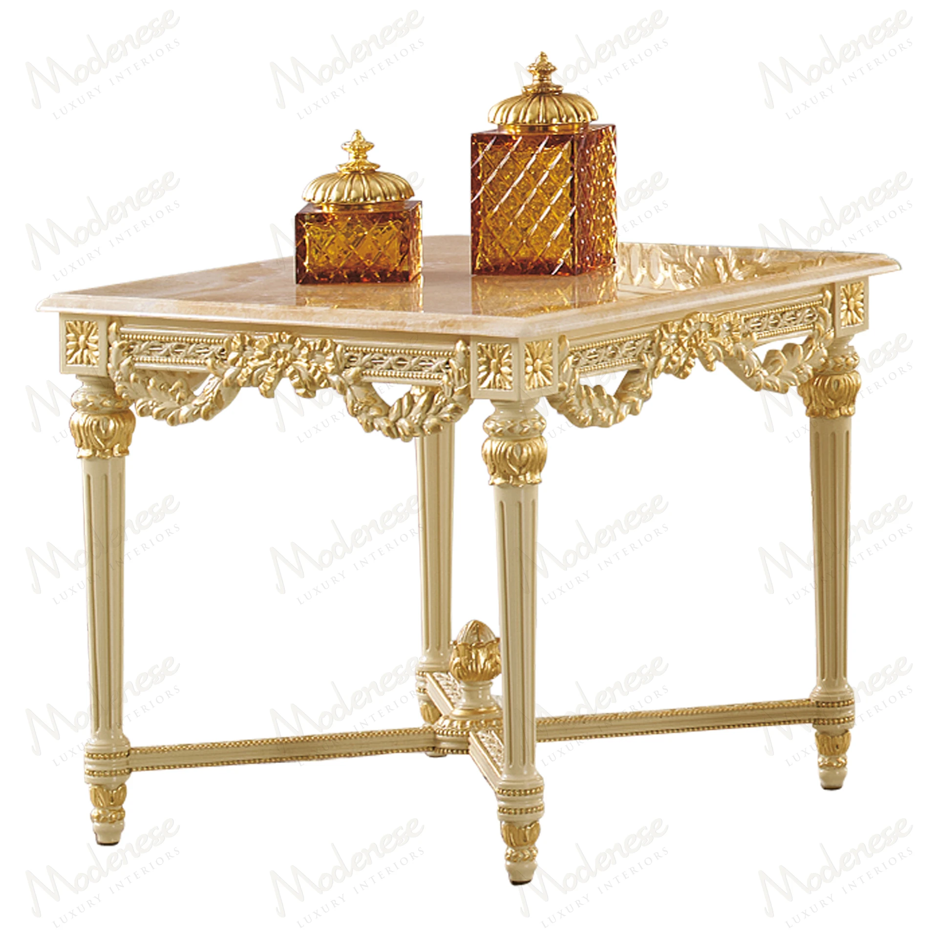 Modern side table with wooden structure and elegant onyx top, named 'Imperial Majesty' Ideal for contemporary interiors