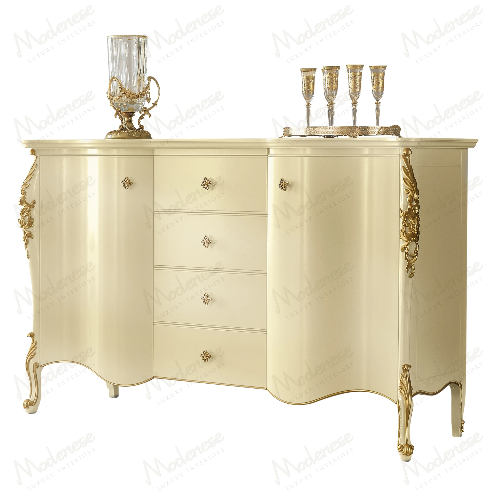 Modern wooden Essence Sideboard with sleek design, featuring a sturdy wood structure and top. Ideal for contemporary interiors, combining functionality with style