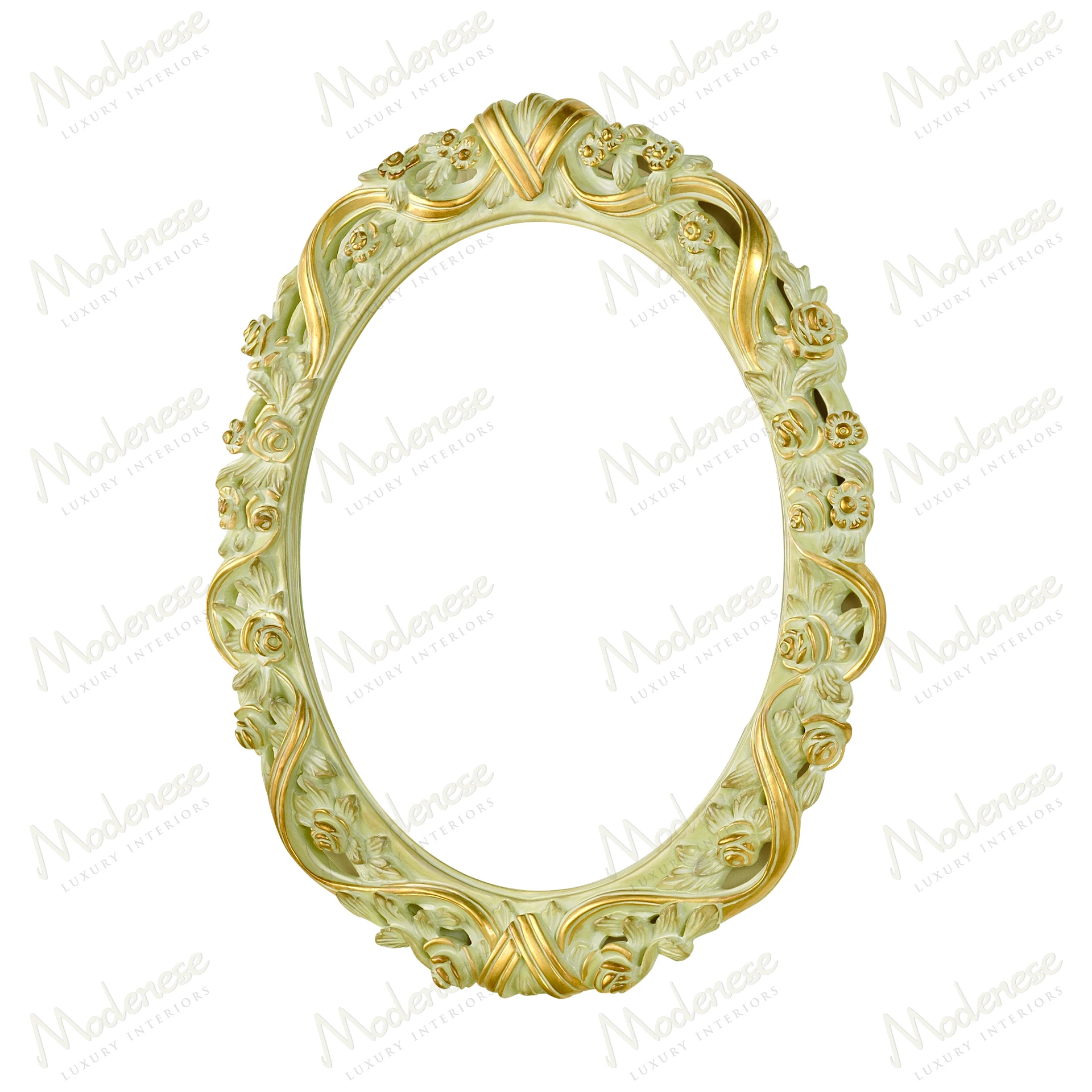 Elegant oval mirror with a wooden frame, showcasing a modern design perfect for adding a touch of luxury to any room