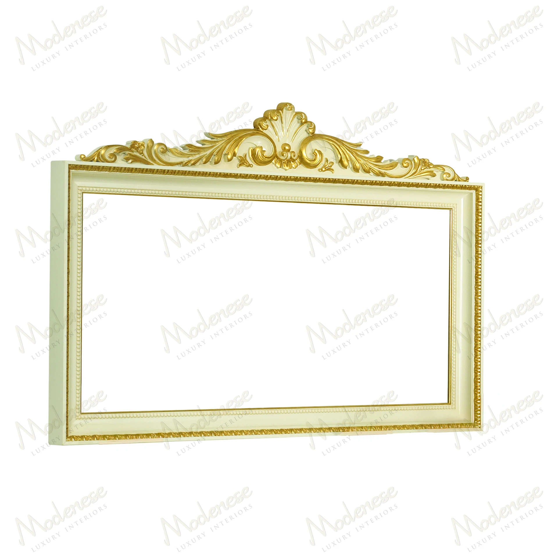 Modern rectangular mirror with wooden frame, titled Delicate Bliss, reflecting light and enhancing room aesthetics